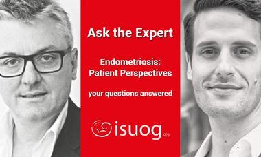 George Condous & Mathew Leonardi headshots with ISUOG logo