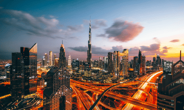 Dubai skyline at night